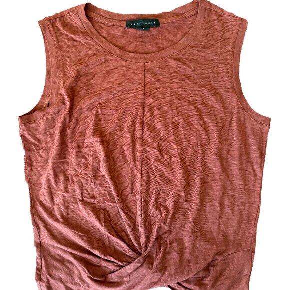 NWOT Sanctuary Twist Front Tank Top Brown Sleeveless Relaxed Fit Size Small - Picture 3 of 6